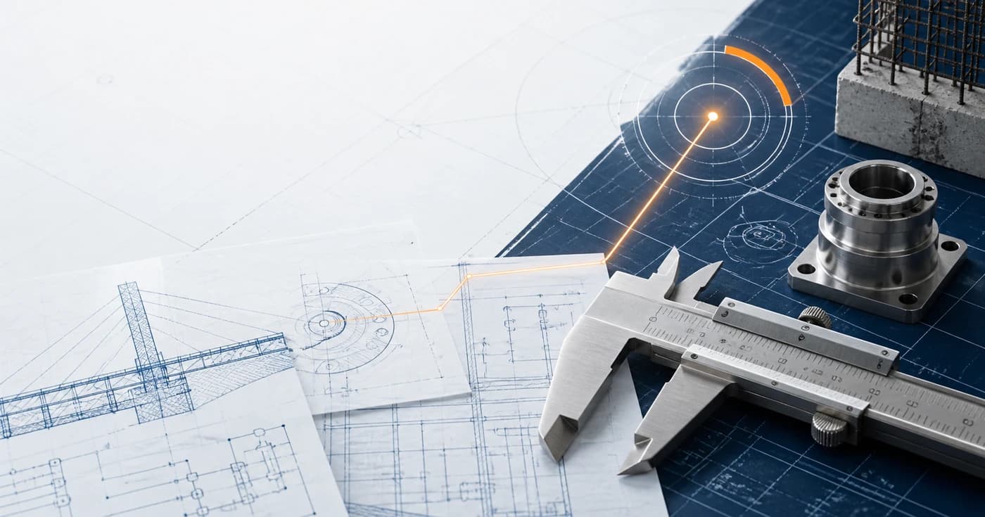 Precision caliper and cross-discipline engineering drawings
